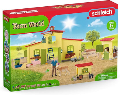 Schleich Farm World Giant 123-Piece Playset Pack with Farmhouse, Chicken Coop, Horse Stall, Farm Toys for Toddlers Ages 3+