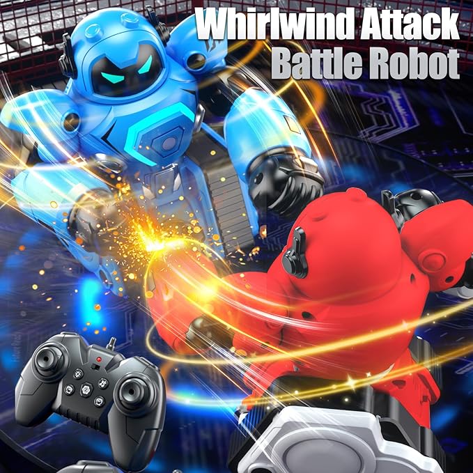 OBEST Remote Control Fighting Robots Set of 2, RC Ejecting Battle Robot with Adjustable Sound & Light, Fun Electronic Battle Bots Toys, Christmas Birthday Gifts for Age 6+ Year Old Kids Boys