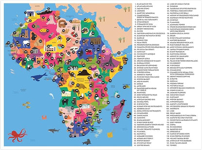 Mudpuppy Map of Africa – 70 Piece Geography Puzzle with Country-Shaped Pieces and Iconic Landscapes Cultural Items and More