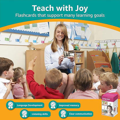 Language Flash Cards Set: Feelings and Emotions, Prepositions, Verbs, Categories & Go Togethers | Vocabulary Builder | Speech Therapy Materials | Autism Learning Materials | ESL Teaching Materials