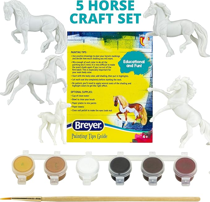 Breyer Horses Stablemates Horse Crazy Colorful Breed Paint Set | 5 Piece Set | 1:32 Scale | Model #4234
