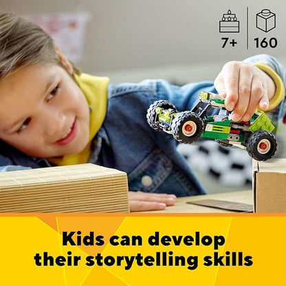 LEGO Creator 3 in 1 Off-Road Buggy, Transforms to 3 Different Construction Vehicles from Skid Loader Digger to ATV Car Toy to Off-Roader, Construction Set for Kids 7 Plus Years Old, 31123