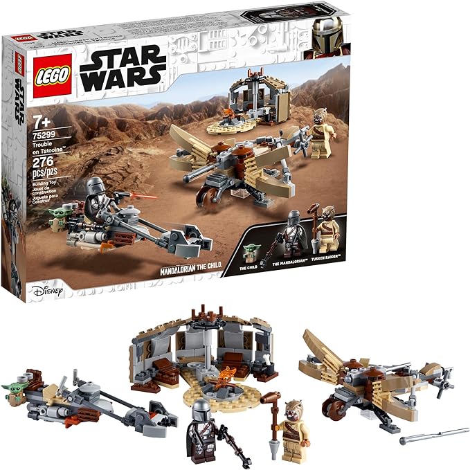 LEGO Star Wars: The Mandalorian Trouble on Tatooine 75299 Awesome Toy Building Kit for Kids Featuring The Child, New 2021 (277 Pieces)