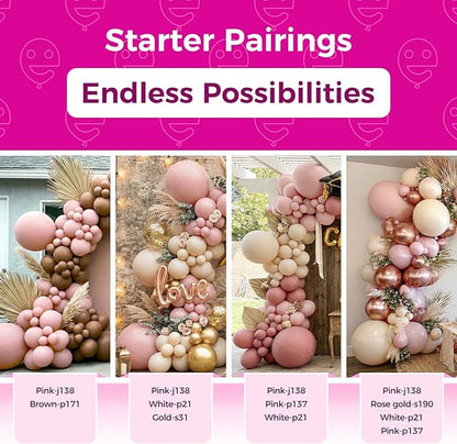 Bezente Dusty Pink Balloons Latex Party Balloons - 100 Pack 12 inch Round Helium Boho Blush Lilac Retro Pink Balloons for Graduation Anniversary Bachelorette Gender Reveal Princess Party Decorations