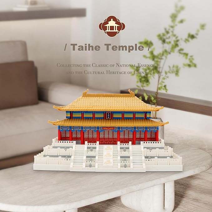 Chinese Architecture Micro Building Blocks Set Hall of Supreme Harmony Collection Model for Display 2166PCS Creative Toy Building Sets for Adults and Kids Age 14+