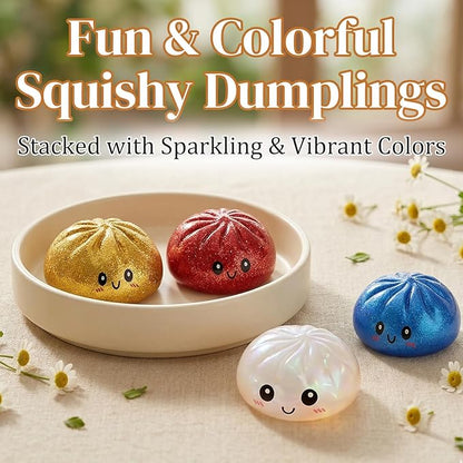 Glitter Dumpling, Glitter Dumpling Squishy with Box (Red)