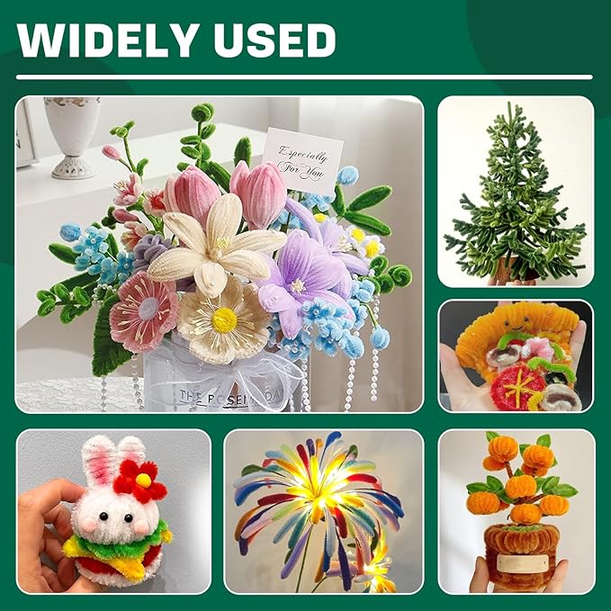 180 Pieces Pipe Cleaners Chenille Stem, White Pipe Cleaners, Craft Pipe Cleaners, 11.8inch Christmas Pipe Cleaners Chenille Stems for DIY Art Crafts Decorations Supplies (White)