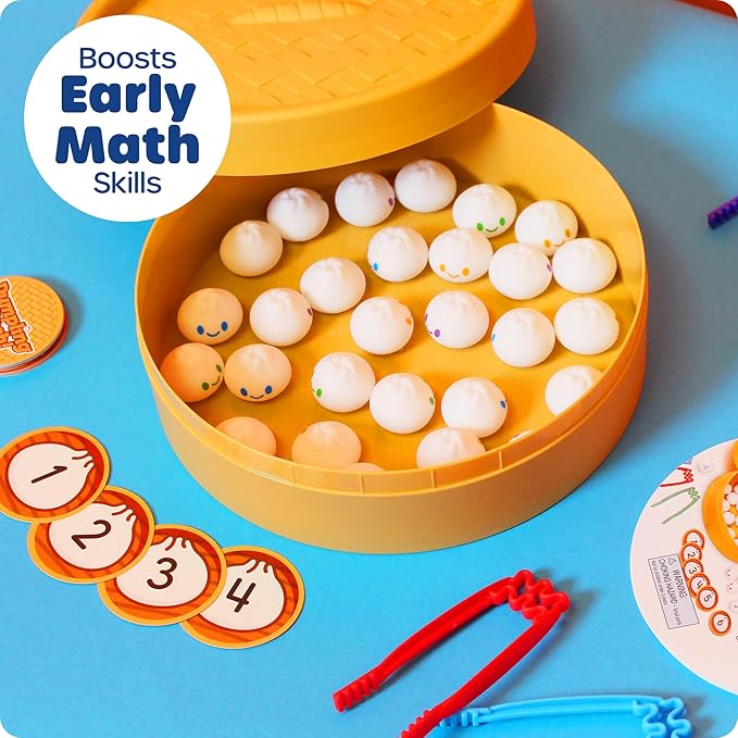 Learning Resources Dumpling Dash Fine Motor Math Game - Squishy Dumpling Toy, Montessori Counting Toys, Board Game, Play Food, Homeschool, Fine Motor Skills, Homeschool Preschool