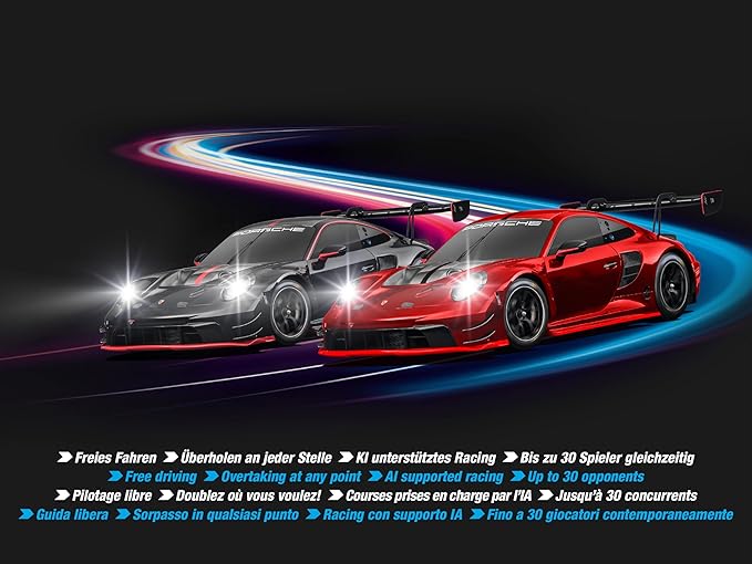 Carrera Hybrid Highway Challenge - Racing Fun of The New Generation - Legendary Porsche 911 GT3 R in 1:50 Scale - Hybrid Technology with AI Support - Control via Smartphone App