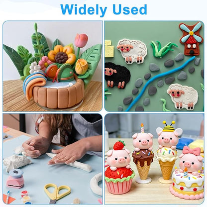 40Pcs Polymer Clay Cutters Set with Storage Case, 8 Sizes Round Circle Shape Clay Cutters Molds for Jewelry Making, Pottery, Baking, DIY Crafts (Multi-Color)