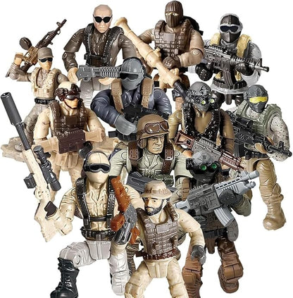 24 PCS Thunder Special Forces Building Block Action Mini-Figures Blind Bags with Multiple Weapons Accessories Equipment Assembly Building Toys Party Favors for Boys