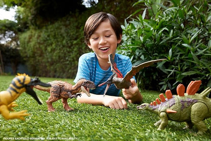 Mattel Jurassic World Dinosaur Toys with Roar Sound & Attack Action, Wild Roar Posable Figures, Physical & Connected Digital Play