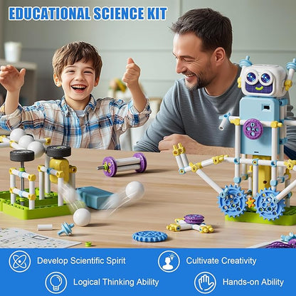 Science Robotics Kit with Solar Panel Sensor Fan Lamp Accessories, Educational STEM Robot Building Toys Projects for Kids, DIY Science Experiments Engineering Kit Gifts for Boys Girls Age 6+
