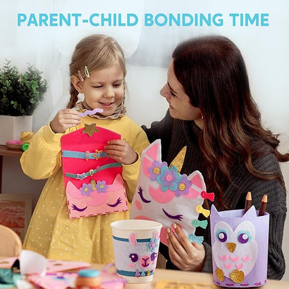 Klever Kits 7 Sewing Projects- My First Kids Sewing Kit- Easy DIY Arts and Crafts for Girls, Craft Kits, Birthday Gifts for Kids Aged 6+, Unicorn and Mermaid Pillow