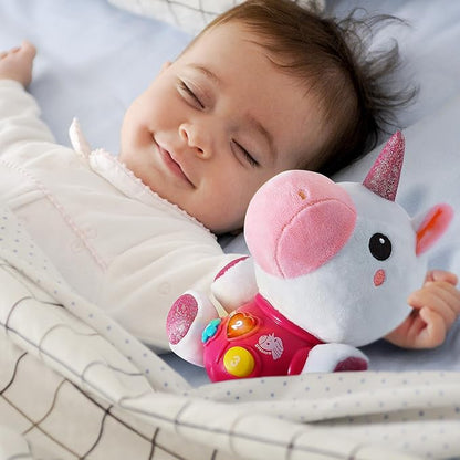 iPlay, iLearn Baby Unicorn Musical Toys, Newborn Girls Gift, Soft Plush Stuffed Animal, Infant Light Music Time, 1st Valentine's Easter Basket Stuffer 0 1 2 3 6 9 12 18 Month Age 1-3 Toddlers Boys