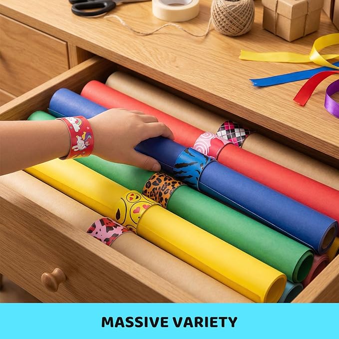 LovesTown Slap Bracelets for Kids Easter Egg Fillers, 48 PCS Snap Bracelets Bulk Party Favors Easter Basket Stuffers Goodie Bag Stuffers Exchanging Gifts Classroom Prizes