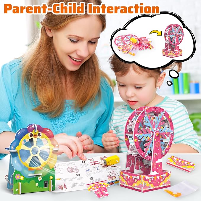 PLANEKO Science Kits for Kids Age 8-12 STEM Projects Activity Craft Kits 3 in 1 Educational Building Kits DIY 3D Puzzles for Kids Science STEM Toys Kits for Boys Girls Age 6-8 8-10 10-12 Birthday Gift