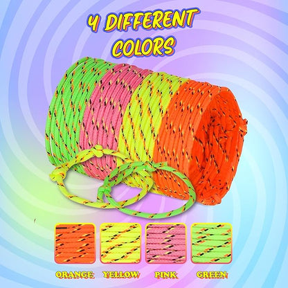 Bedwina Friendship Bracelets For Kids - (Pack of 144) Neon Adjustable Woven Rope Friendship Bracelets Bulk For Girls And Boys - Classroom Prizes For Kids Birthday Party Favors & Goodie Bag Stuffers