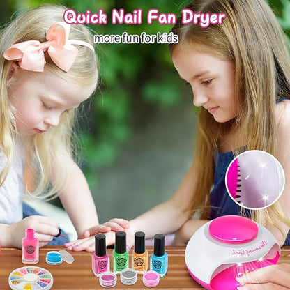Kids Nail Polish Set for Girls, Kids Nail Art Kit for Girls Ages 7-12 Years Old - Cool Girly Stuff - Girls Gifts Ideas -6 7 8 9 10 11 12 Year