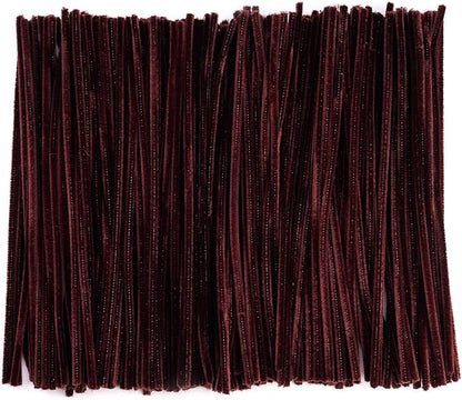 Caydo 200 Pieces Brown Pipe Cleaners Craft Chenille Stems for DIY Art Creative Crafts Party Decorations (12 Inch x 6 mm)