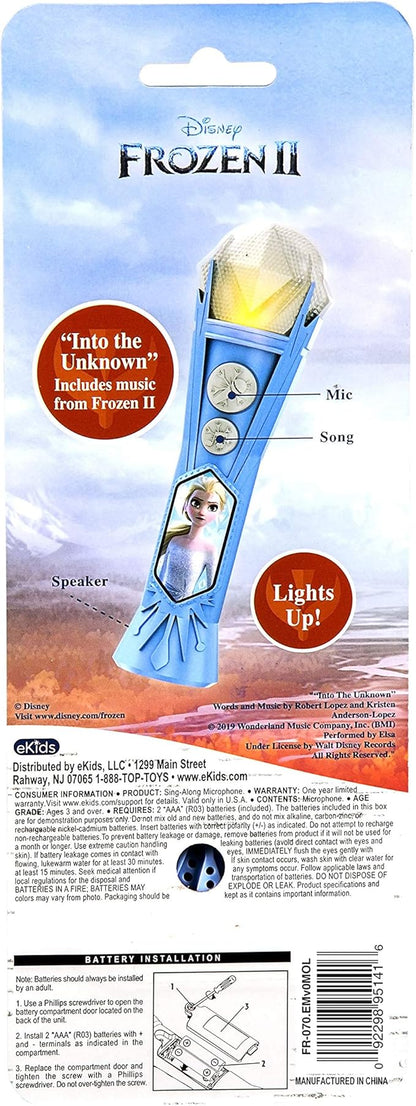 Frozen Sing Along Microphone Toy for Kids with Built-in Music and Flashing Lights, Frozen Toys for Kids