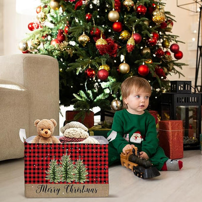 Merry Christmas HOLA Storage Basket, Snowman Waterproof Storage Box, Toy and Clothes Storage Box for Boys and Girls, Santa Christmas Gifts for Nursery, Christmas Winter Party Decoration Storage Cube