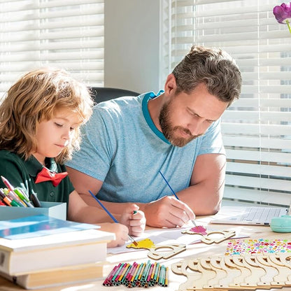 Fennoral 9 Pack Trophy Wind Chime Kit for Kids Make You Own Photo Frame Wind Chime DIY Coloring Wooden Art and Craft for Art Project Rewards Winning Prizes Birthday Christmas Party Favors