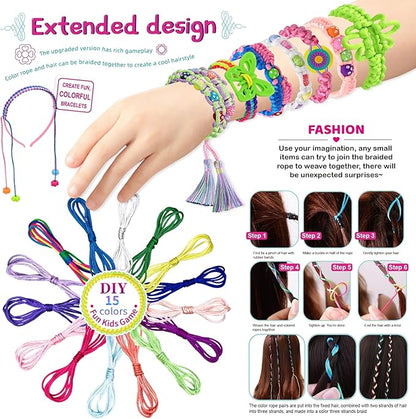 Yikusu Friendship Bracelet Making Kit for Girls, Birthday Gifts for Girls Ages 7 8 9 10 11 12 Year Old, Arts and Crafts Toys for Kids Ages 8-12，DIY Bracelet Jewelry Maker Toys Set