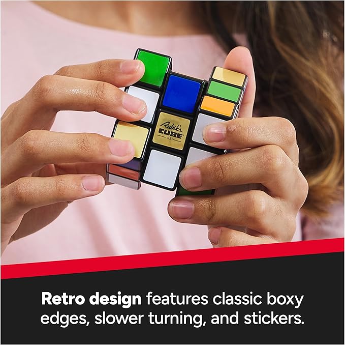Rubik’s Cube, Special Retro 50th Anniversary Edition, Original 3x3 Cube Collectible & Desk Décor, Problem-Solving Brain Teaser, Fidget Toy & Sensory Puzzle for Adults, Teens & Kids, for Ages 8 & Up