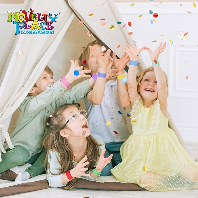 Novelty Place Silicone Rainbow Slap Bracelets Party Wrist Strap, 12 Colors Silicone Wristband for Teens Kids Classroom Craft Activity Prize Gift Party Costume (Pack of 12)