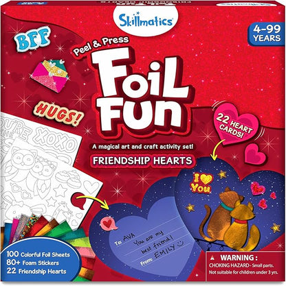 Skillmatics Art & Craft Activity - Foil Fun Valentine's Hearts, Mess Free Art for Kids, DIY Creative Activity, Gifts for Girls & Boys Ages 4, 5, 6, 7, 8 and Up