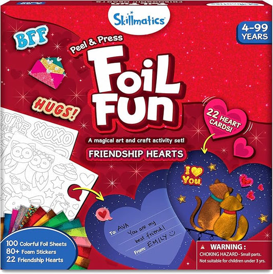 Skillmatics Art & Craft Activity - Foil Fun Valentine's Hearts, Mess Free Art for Kids, DIY Creative Activity, Gifts for Girls & Boys Ages 4, 5, 6, 7, 8 and Up