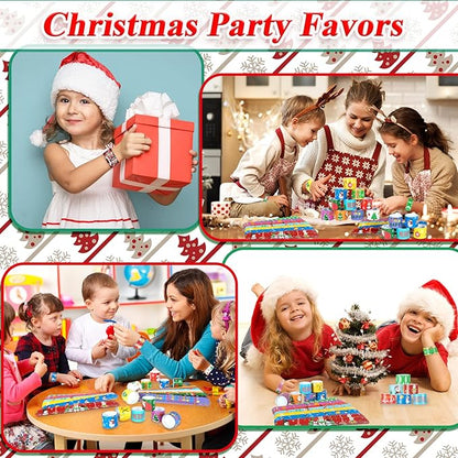 Christmas Slap Bracelets 48Pcs Christmas Party Favors for Kids Christmas Stocking Christmas Bracelets Christmas Party Supplies Christmas Gifts for Class Kids Goodie Bag Fillers Toys for Kids