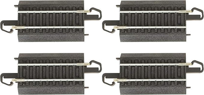 Bachmann Trains - Snap-Fit E-Z TRACK 3” STRAIGHT TRACK (4/card) - STEEL ALLOY Rail With Black Roadbed - HO Scale