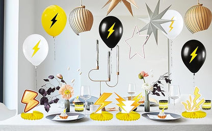 24 Lightning bolt Rubber Bracelets Silicone Wristbands,for Flash Weather Birthday Gender reveal Party Favors Supplies Decorations Favors