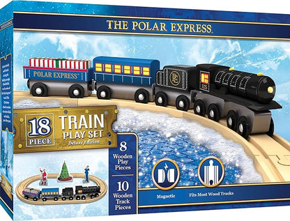MasterPieces Wood Train Sets - The Polar Express 18 Piece Train Set