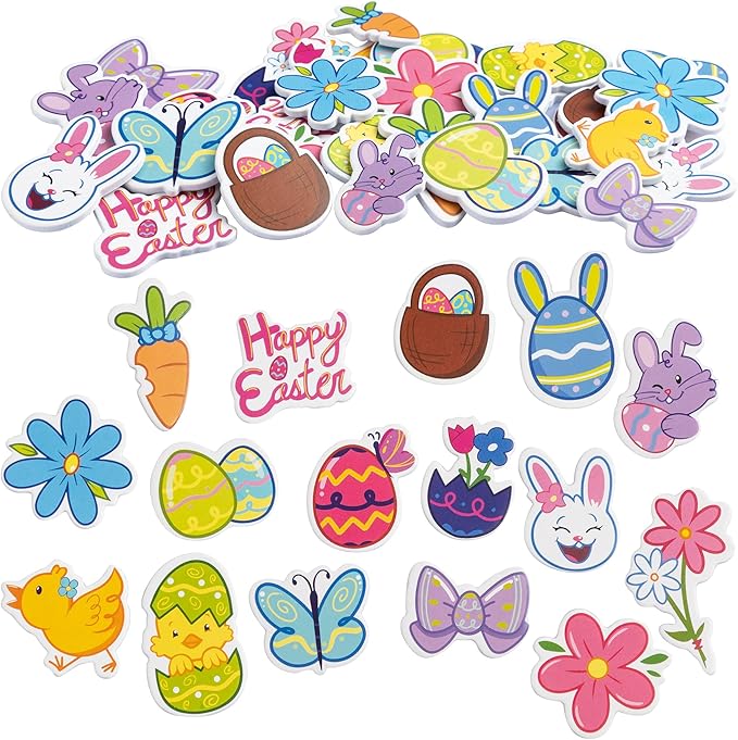 JOYIN 686 Pcs Easter Craft Kits with Assorted Stickers, Foam Stickers, Stampers and Temporary Tattoos for Kids Party Favors, Easter Crafts & Basket Stuffers and Classroom Homeschool Art Decor