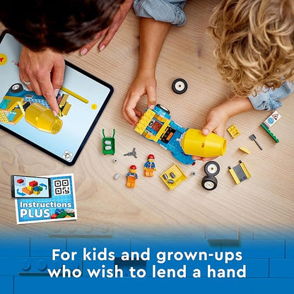 LEGO City Great Vehicles Cement Mixer Truck 60325 Building Toy Set for Preschool Kids, Boys, and Girls Ages 4+ (85 Pieces)