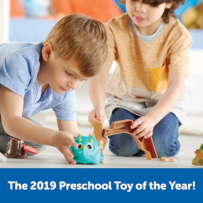 Learning Resources Coding Critters Rumble & Bumble - 23 Pieces, Ages 4+, Educational Learning Games, Screen-Free Early Coding Toy For Kids, Interactive STEM Coding Pet