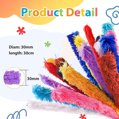 Caydo 20 Pieces Extra Thick Pipe Cleaners Craft Supplies 10 Colors Soft Chenille Stems for Kids Art Craft DIY Projects Creative Decoration (30 mm x 12 Inch)