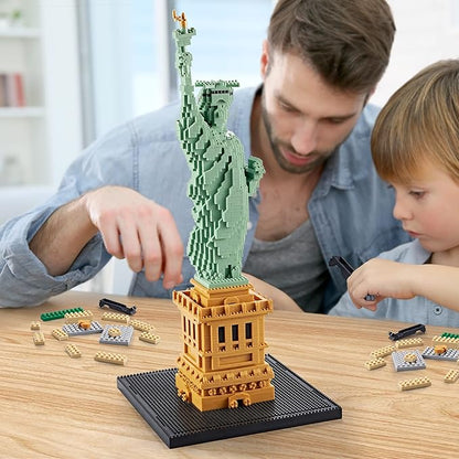 Statue of Liberty Micro Blocks Building Sets Mini Bricks Building for Adults, New York Famous Landmark Architectural Model Toys for Kids Age of 14+ 2810 PCS