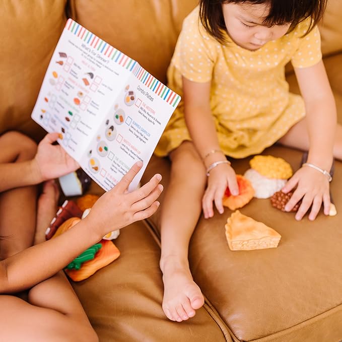 Melissa & Doug Food Fun Combine & Dine Dinners - Red - Realistic Play Food For Kids Kitchen, Pretend Play Food Set For Kids Ages 3+