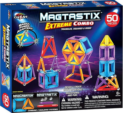Cra-Z-Art Magtastic 50 Piece Extreme Combo Magnetic Set, Blue