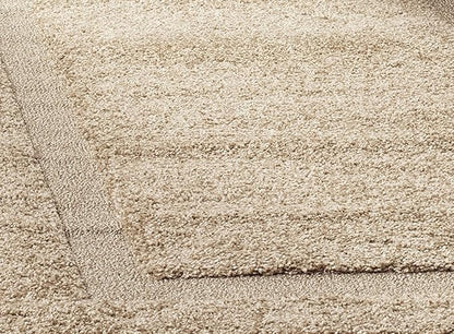 SAFAVIEH Florida Shag Collection Accent Rug - 3'3" x 5'3", Beige & Beige, Non-Shedding & Easy Care, 1.2-inch Thick Ideal for High Traffic Areas in Foyer, Living Room, Bedroom (SG454-1313)