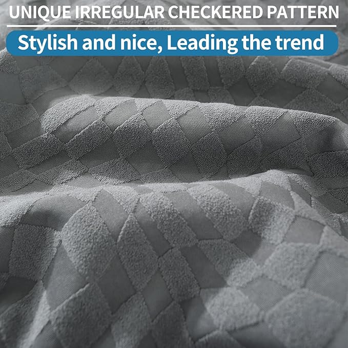 SYSLOON Water Resistant Recliner Chair Covers 3 Piceces,Heavy Duty Non Slip Recliner Chair Cover, Washable Recliner Chair Cover,Living Room Recliner Cover with Pocket for Kids and Pets,Light Grey