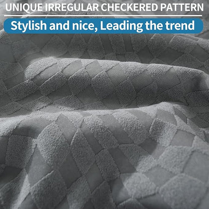 SYSLOON Water Resistant Recliner Chair Covers 3 Piceces,Heavy Duty Non Slip Recliner Chair Cover, Washable Recliner Chair Cover,Living Room Recliner Cover with Pocket for Kids and Pets,Light Grey