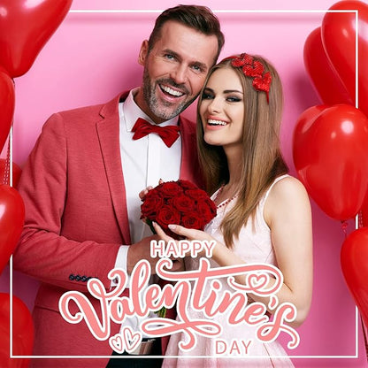 36 Pieces Valentine's Day Party Favors Set Includes 8 Valentines Heart Sequin Headbands 8 Heart Shaped Pendant Bead Necklaces 20 Silicone Bracelets Gifts for Valentine's Day Costume Party Accessory