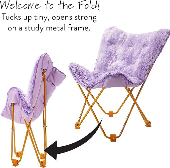 Urban Lifestyle Mongolian Butterfly Chair, Lavender