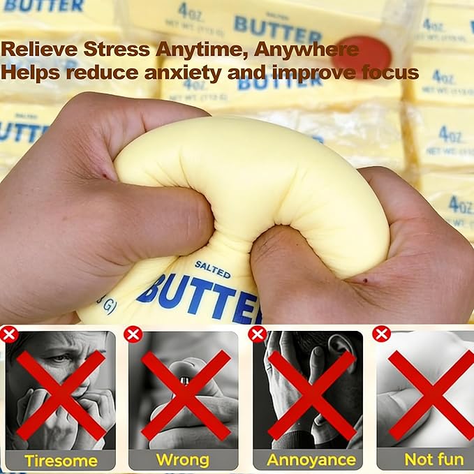 Butter Squishy,Slow Rising Squishy,Stress Relief & Fidget Toys, Pack Sensory Stress Relief Squishies Soft & Stretchy Fidget Toys for Office School