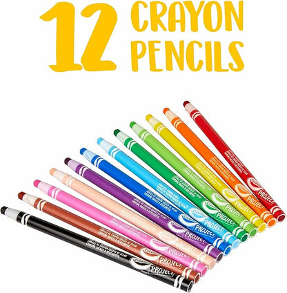 Crayola Crayon Pencils, Easy Peel, Assorted Colors, Coloring Supplies, 12 Count, Multi